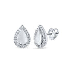 10kt Diamond Teardrop Earrings in White Gold - Elegant Sparkle - Splendid Jewellery