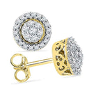 10kt Gold Flower Cluster Diamond Earrings - A Timeless Sparkle - Splendid Jewellery