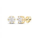 10kt Golden Blossom Diamond Cluster Earrings - 1/4 Cttw - Splendid Jewellery