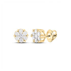10kt Golden Blossom Diamond Cluster Earrings - 1/4 Cttw - Splendid Jewellery