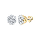 10kt Golden Blossom Diamond Cluster Earrings - 5/8 Cttw - Splendid Jewellery