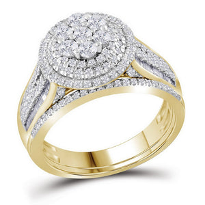 10kt Golden Brilliance Diamond Bridal Wedding Ring Set - Splendid Jewellery