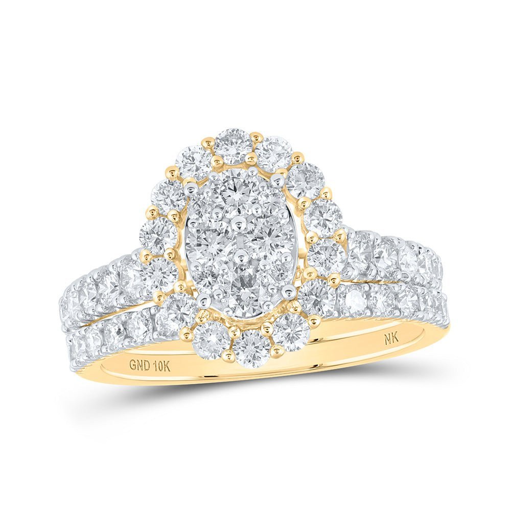 10kt Golden Brilliance Diamond Bridal Wedding Ring Set - Splendid Jewellery