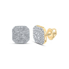 10kt Golden Brilliance Diamond Square Earrings - Splendid Jewellery