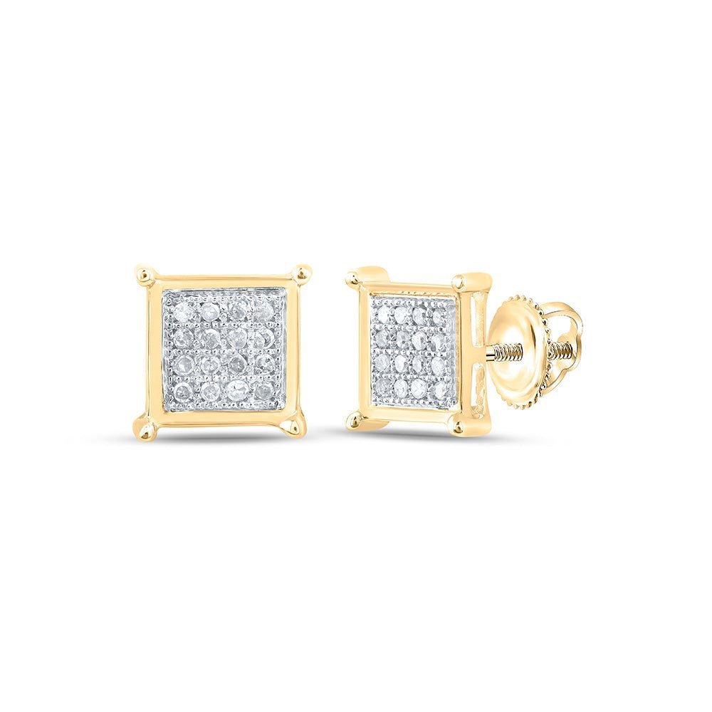 10kt Golden Brilliance Diamond Square Earrings - Splendid Jewellery