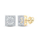 10kt Golden Brilliance Diamond Square Earrings - Splendid Jewellery