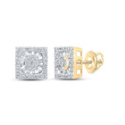 10kt Golden Brilliance Diamond Square Earrings - Splendid Jewellery