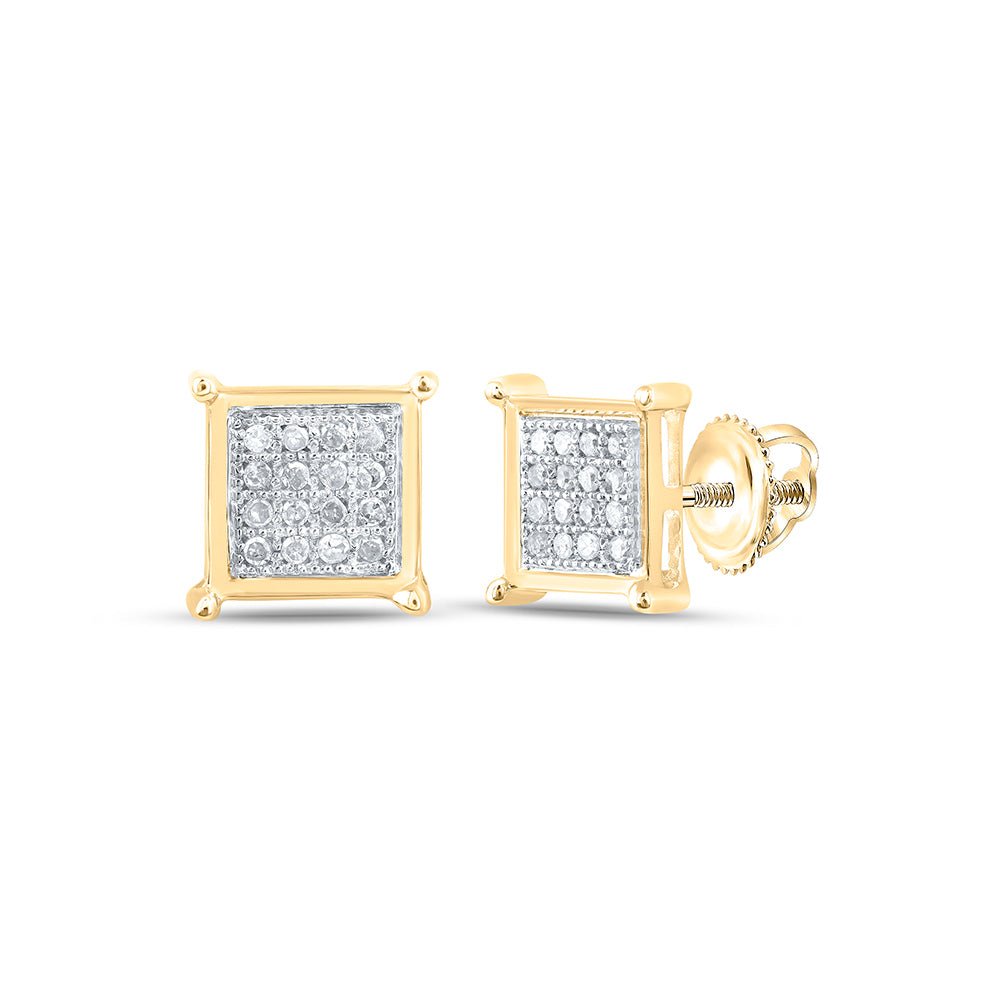 10kt Golden Brilliance Diamond Square Earrings - Splendid Jewellery