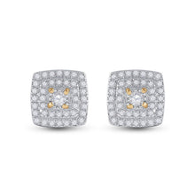 Load image into Gallery viewer, 10kt Golden Brilliance: Womens Round Diamond Square Earrings 1/4 Cttw - Splendid Jewellery