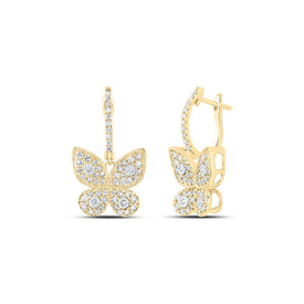 10kt Golden Butterfly Diamond Earrings: A Whimsical Sparkle - Splendid Jewellery