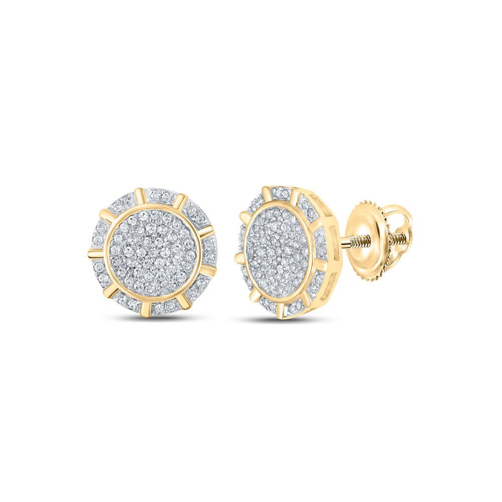 10kt Golden Circle Diamond Earrings: A Captivating Sparkle of Elegance - Splendid Jewellery
