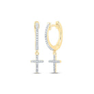 10kt Golden Cross Diamond Dangle Earrings: A Radiant Symbol of Elegance and Spirituality - Splendid Jewellery