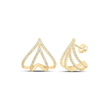 Load image into Gallery viewer, 10kt Golden Elegance Diamond Half Hoop Earrings - Splendid Jewellery