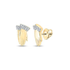 10kt Golden Faith Diamond Earrings: Praying Hands Symbol of Elegance - Splendid Jewellery