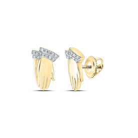 10kt Golden Faith Diamond Earrings: Praying Hands Symbol of Elegance - Splendid Jewellery