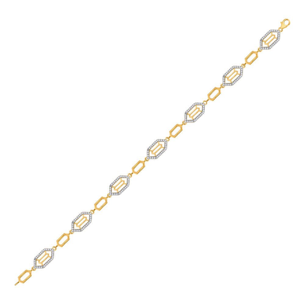 10kt Golden Geometric Diamond Fashion Bracelet - 1/2 Cttw | Splendid Jewellery - Splendid Jewellery