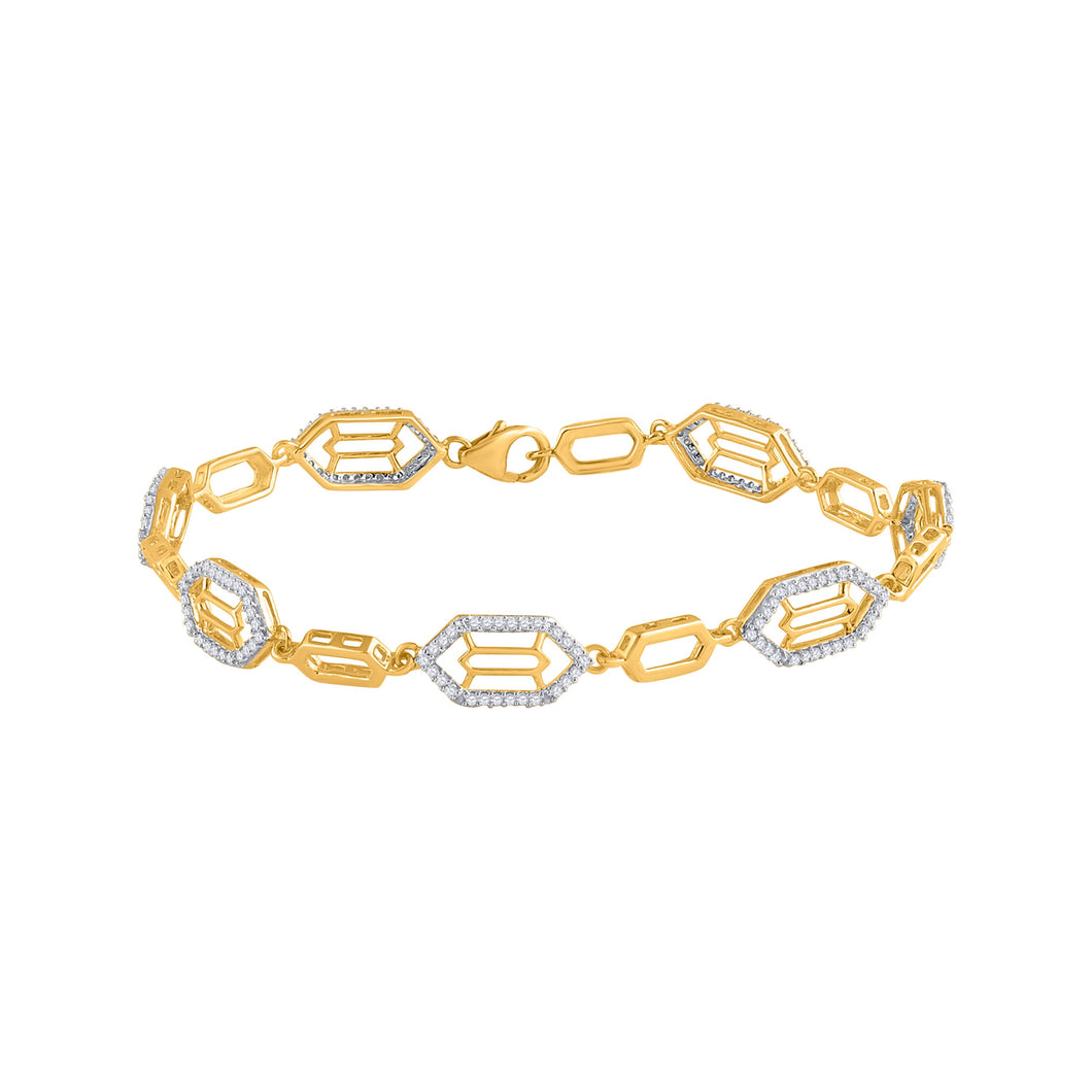 10kt Golden Geometric Diamond Fashion Bracelet - 1/2 Cttw | Splendid Jewellery - Splendid Jewellery