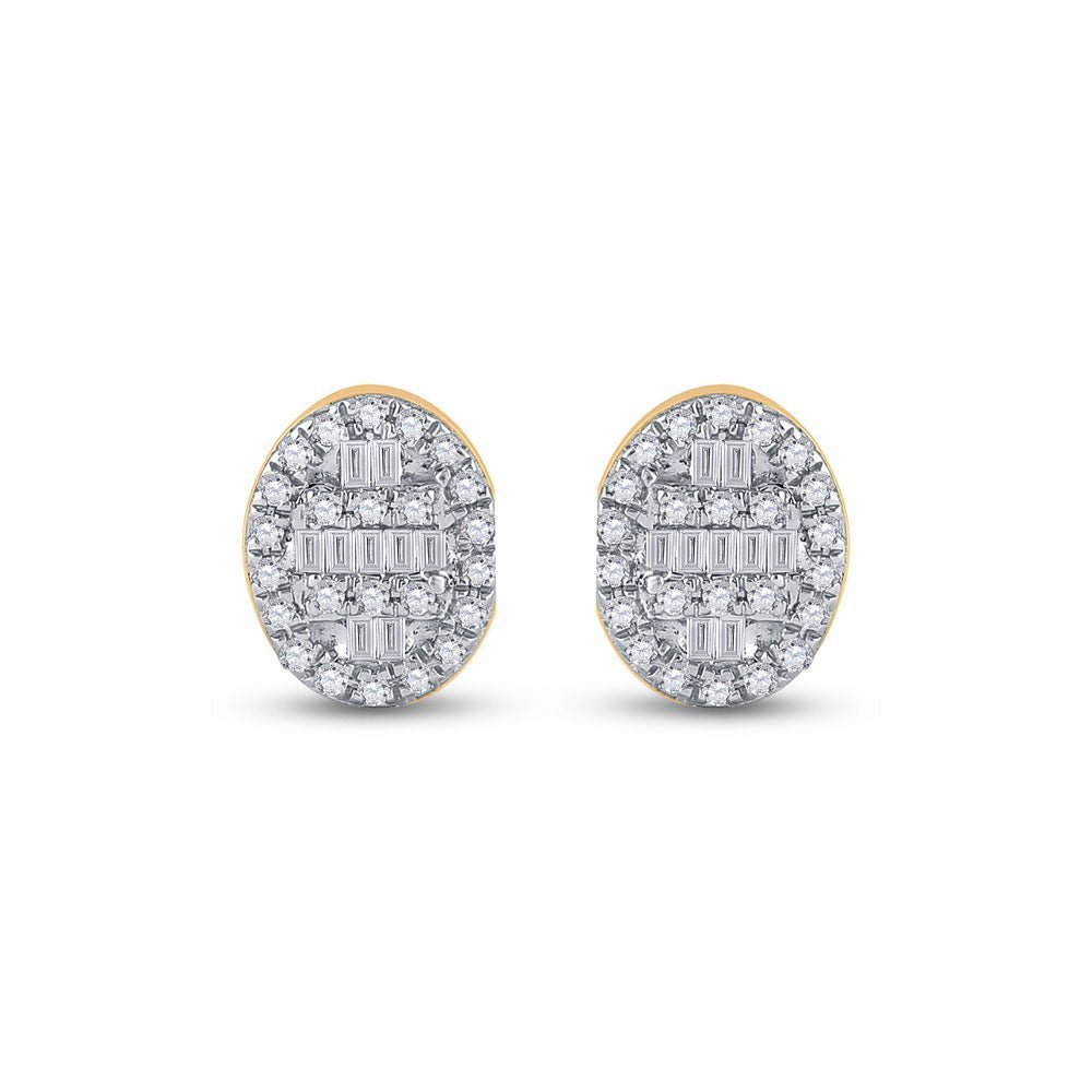 10kt Golden Glam Baguette Diamond Cluster Earrings - Splendid Jewellery