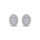 10kt Golden Glam Baguette Diamond Cluster Earrings - Splendid Jewellery