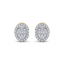 Load image into Gallery viewer, 10kt Golden Glam Baguette Diamond Cluster Earrings - Splendid Jewellery