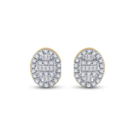 10kt Golden Glam Baguette Diamond Cluster Earrings - Splendid Jewellery