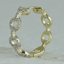 Load image into Gallery viewer, 10kt Golden Glamour Diamond Cable Link Hoop Earrings - Splendid Jewellery