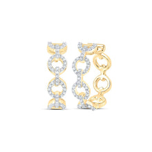 Load image into Gallery viewer, 10kt Golden Glamour Diamond Cable Link Hoop Earrings - Splendid Jewellery