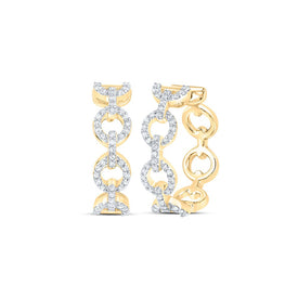 10kt Golden Glamour Diamond Cable Link Hoop Earrings product  Top View from Splendid Jewellery