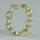 10kt Golden Glamour Diamond Cable Link Hoop Earrings product Side View from Splendid Jewellery