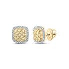 10kt Golden Glamour Diamond Square Earrings - Splendid Jewellery