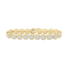 Load image into Gallery viewer, 10kt Golden Glamour Diamond Square Link Fashion Bracelet - 2 - 3/8 Cttw - Splendid Jewellery