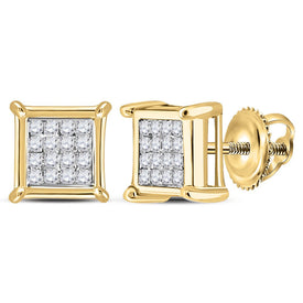 10kt Golden Glamour Princess Diamond Square Earrings product  Top View from Splendid Jewellery