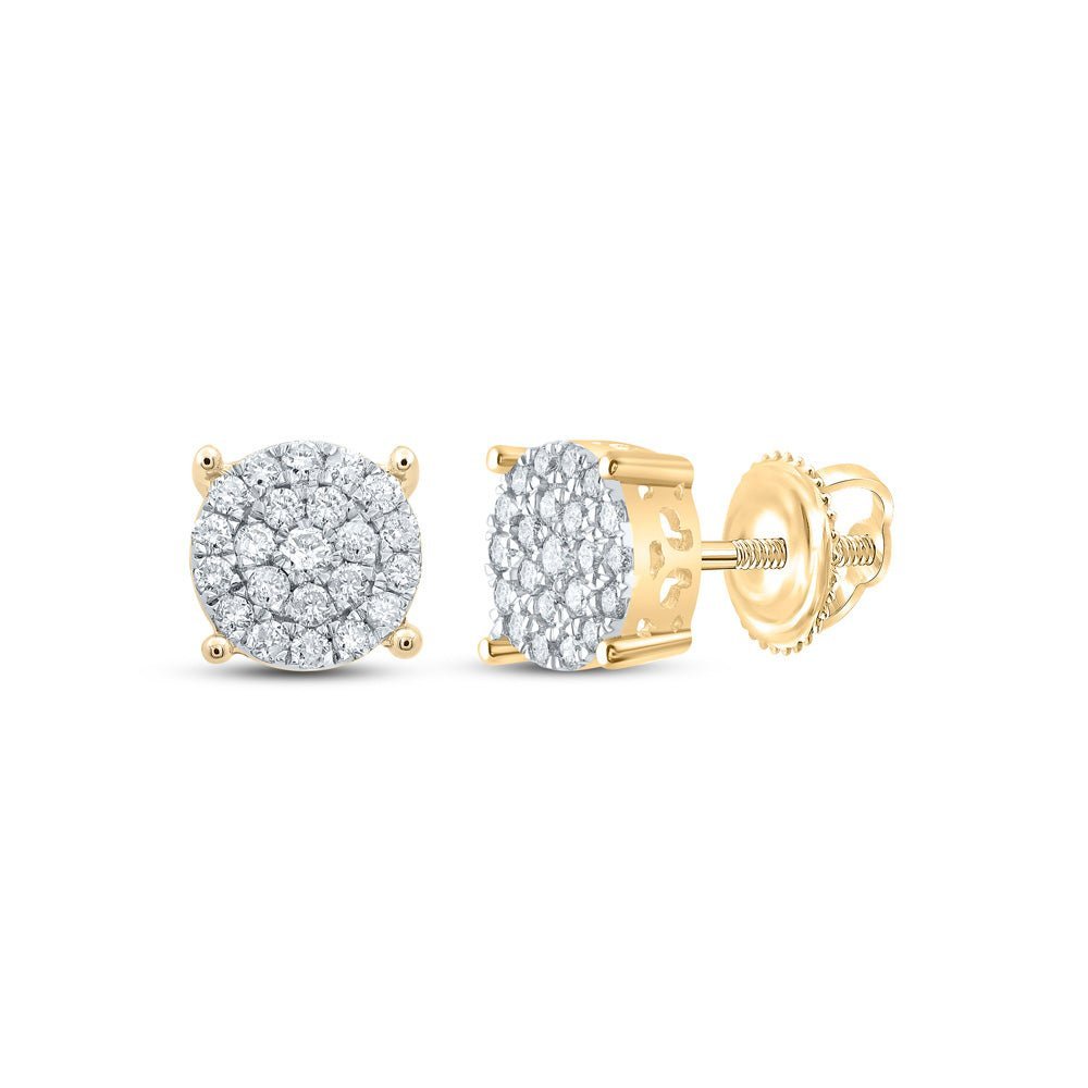 10kt Golden Glow Diamond Cluster Earrings - Splendid Jewellery