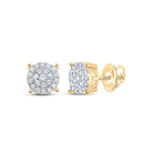 10kt Golden Glow Diamond Cluster Earrings - Splendid Jewellery