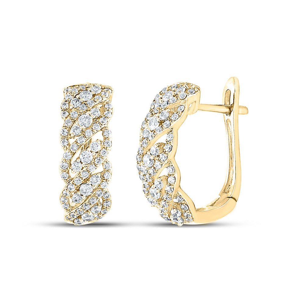 10kt Golden Glow Diamond Oblong Hoop Earrings - Splendid Jewellery