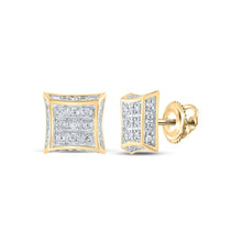 Load image into Gallery viewer, 10kt Golden Glow Diamond Square Earrings: A Timeless Sparkle - Splendid Jewellery