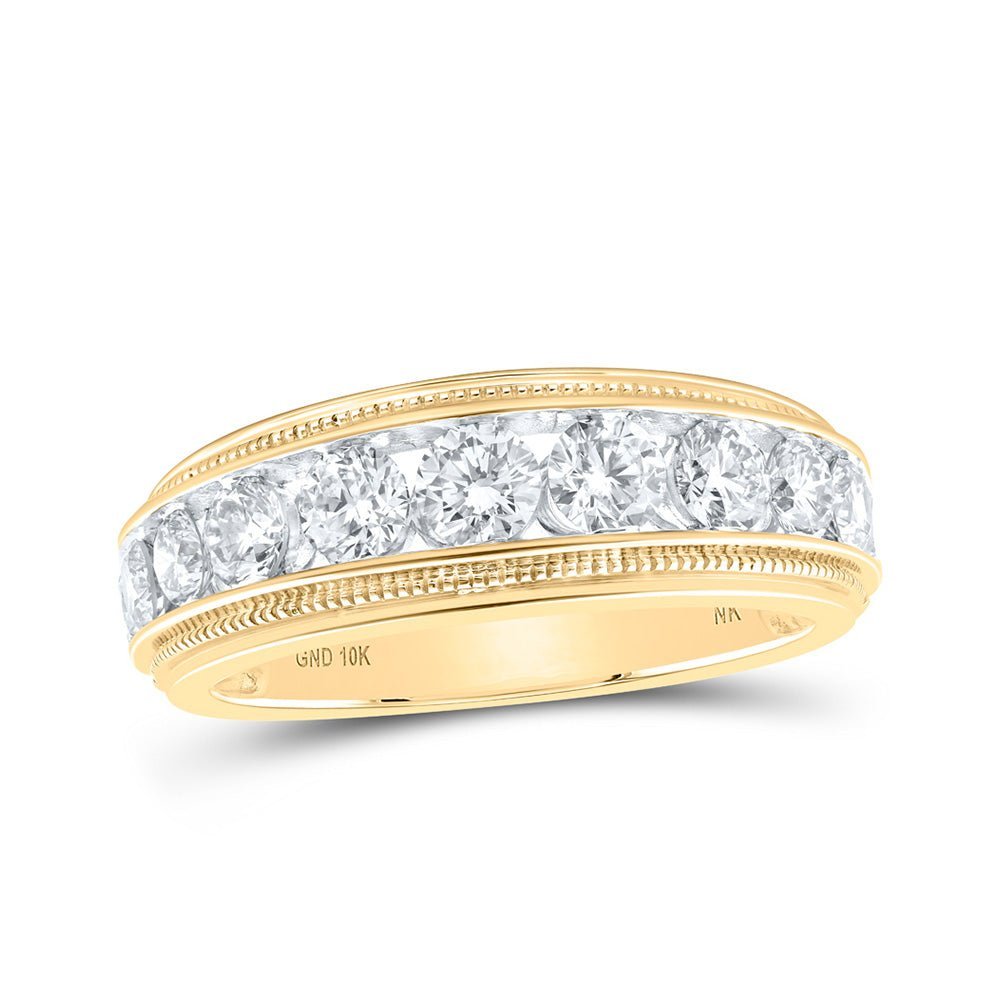 10kt Golden Glow: Men's 2 Cttw Round Diamond Band Ring by Splendid Jewellery - Splendid Jewellery