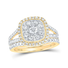 Load image into Gallery viewer, 10kt Golden Halo Diamond Bridal Wedding Ring Set - Splendid Elegance - Splendid Jewellery