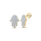 10kt Golden Hamsa Diamond Earrings: A Radiant Symbol of Elegance and Spirituality - Splendid Jewellery