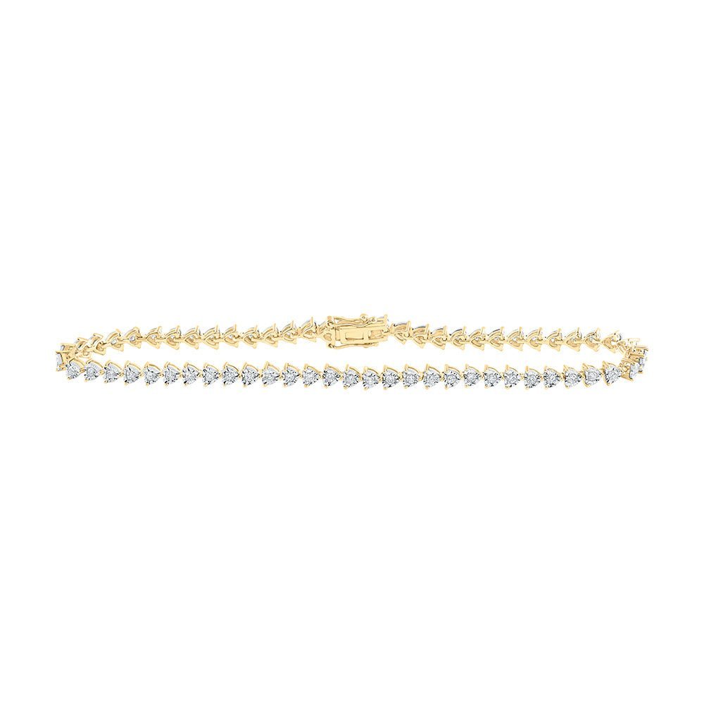 10kt Golden Heart Brilliance Bracelet - 1 Carat Total Weight of Round Diamonds - Splendid Jewellery - Splendid Jewellery