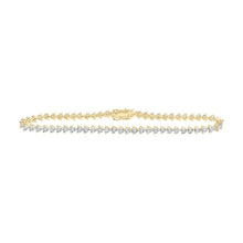 Load image into Gallery viewer, 10kt Golden Heart Brilliance Bracelet - 1 Carat Total Weight of Round Diamonds - Splendid Jewellery - Splendid Jewellery