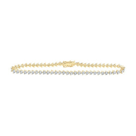 10kt Golden Heart Brilliance Bracelet - 1 Carat Total Weight of Round Diamonds - Splendid Jewellery - Splendid Jewellery