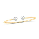 10kt Golden Heart Diamond Bangle Bracelet - A Stunning Piece by Splendid Jewellery - Splendid Jewellery