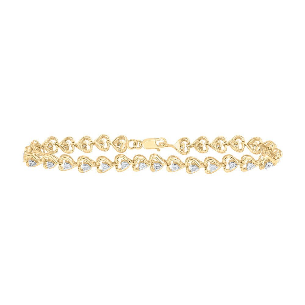 10kt Golden Heart Diamond Bracelet - Dazzling Affection - Splendid Jewellery