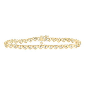 10kt Golden Heart Diamond Bracelet - Dazzling Elegance - Splendid Jewellery