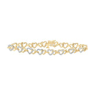 10kt Golden Heart Diamond Bracelet - Sparkling Elegance - Splendid Jewellery