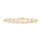 10kt Golden Heart Diamond Bracelet - Sparkling Elegance - Splendid Jewellery