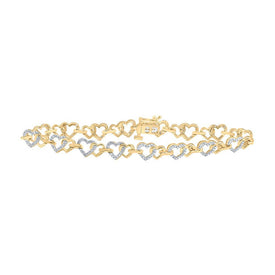 10kt Golden Heart Diamond Bracelet - Sparkling Elegance - Splendid Jewellery