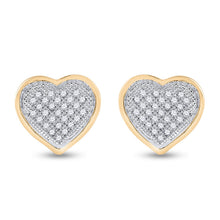 Load image into Gallery viewer, 10kt Golden Heart Diamond Cluster Earrings - A Radiant Embrace of Elegance - Splendid Jewellery