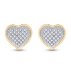 10kt Golden Heart Diamond Cluster Earrings - A Radiant Embrace of Elegance - Splendid Jewellery